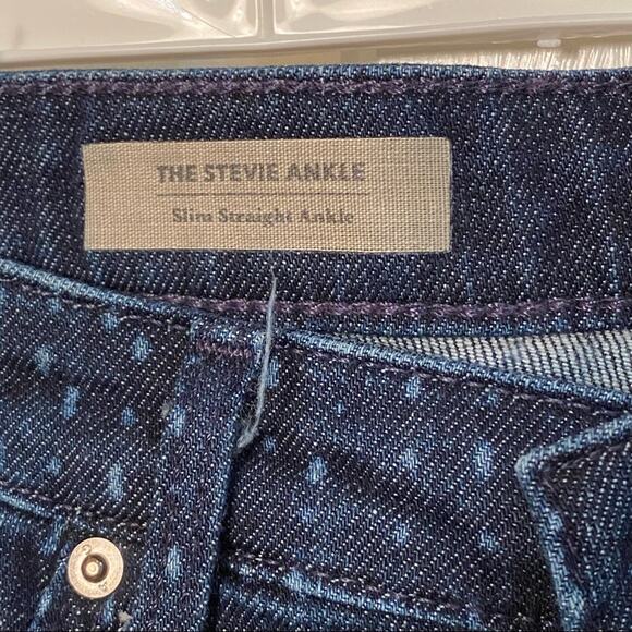 AG Polka Dotted STEVIE Ankle Jeans Slim Straight Size 27 - Picture 6 of 9